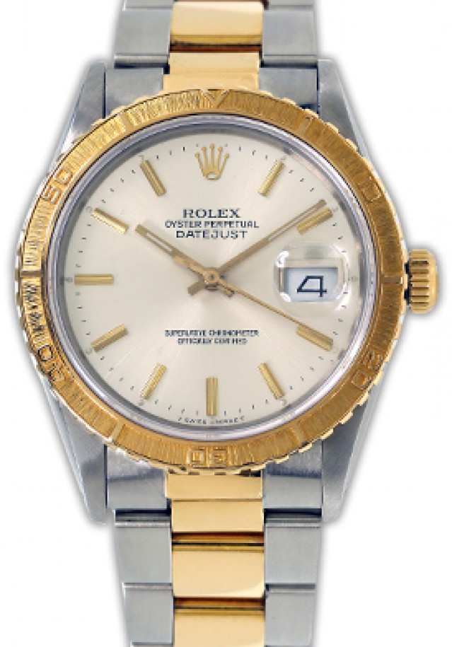 Rolex 16253 Yellow Gold & Steel on Oyster, Engine Turned Bezel Steel with Gold Index